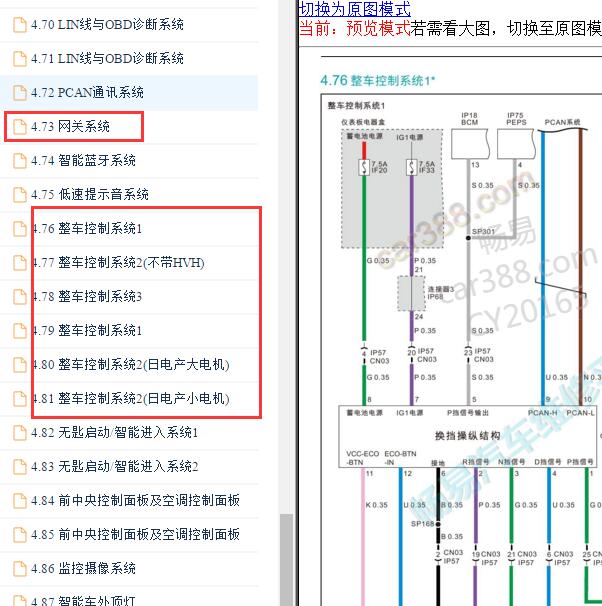 2020-2021年广汽埃安Aion S整车控制器电路图