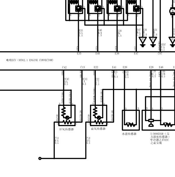 中兴领主 4K22D4T发动机氧传感器电路图