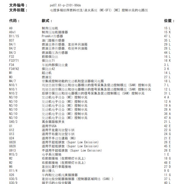 2006年奔驰E280 272发动机电路图