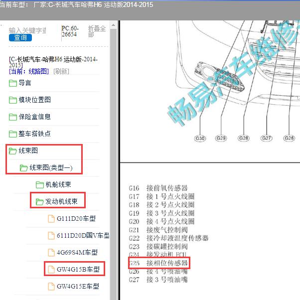 2014年哈弗H6曲轴位置传感器位置
