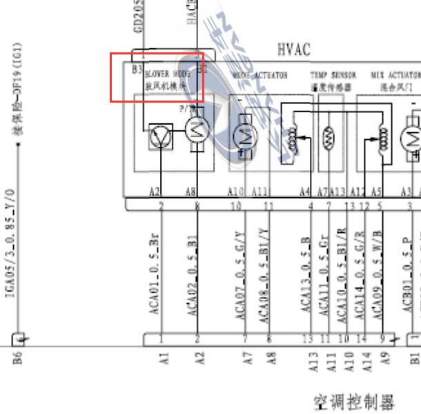 2016年长安逸动空调鼓风机电路图