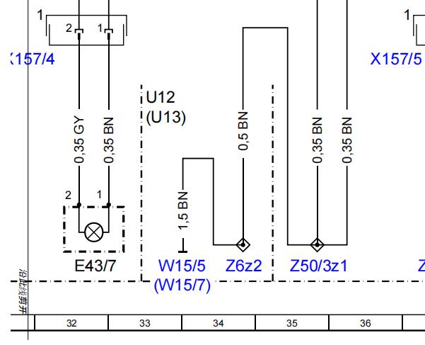 2011年奔驰E300L环境照明灯电路图