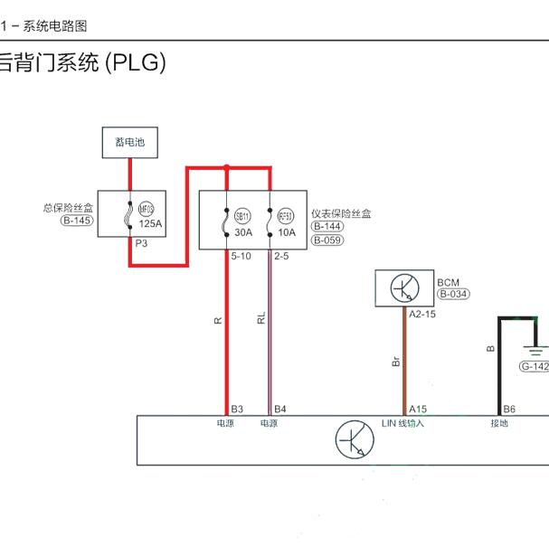 2019年星途凌云 尾门电路图