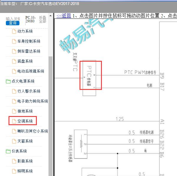 2018年长安逸动EV热管理系统电路图