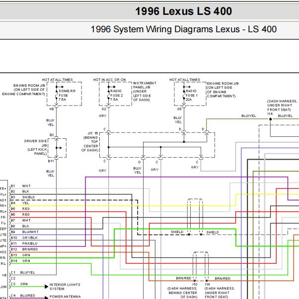 1996年雷克萨斯LS400收音机电路图