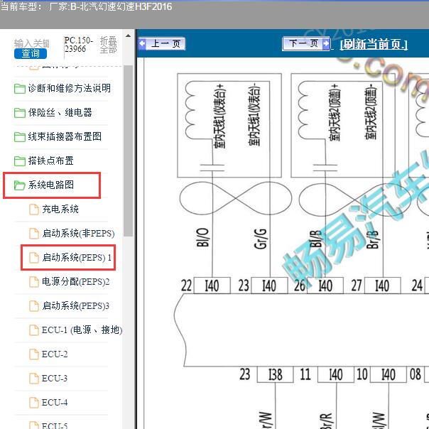 2016年北汽幻速幻速H3F一键启动电路图