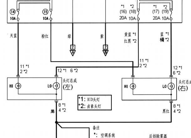 2006年三菱菱帅大灯电路图和保险丝继电器资料