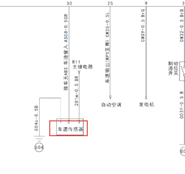 2012年吉奥奥轩G5速度传感器电路图和位置