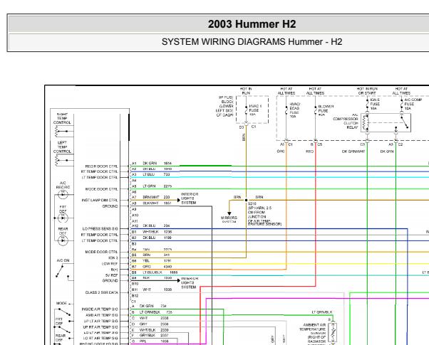 2003年悍马H2空调电路图