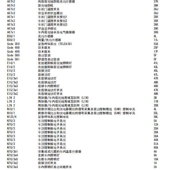 2008年奔驰C200K顶灯电路图