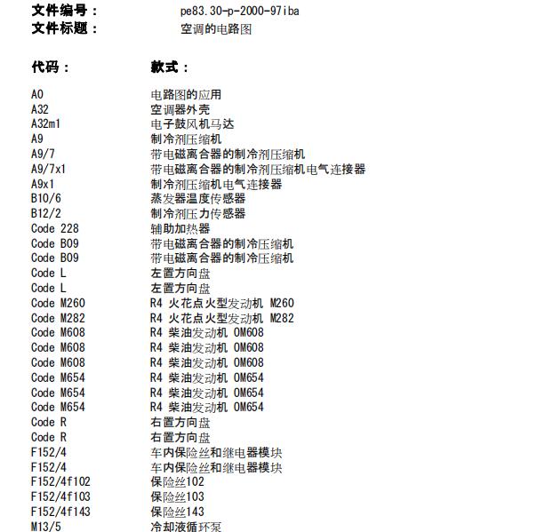 2020年奔驰A200空调电路图及位置