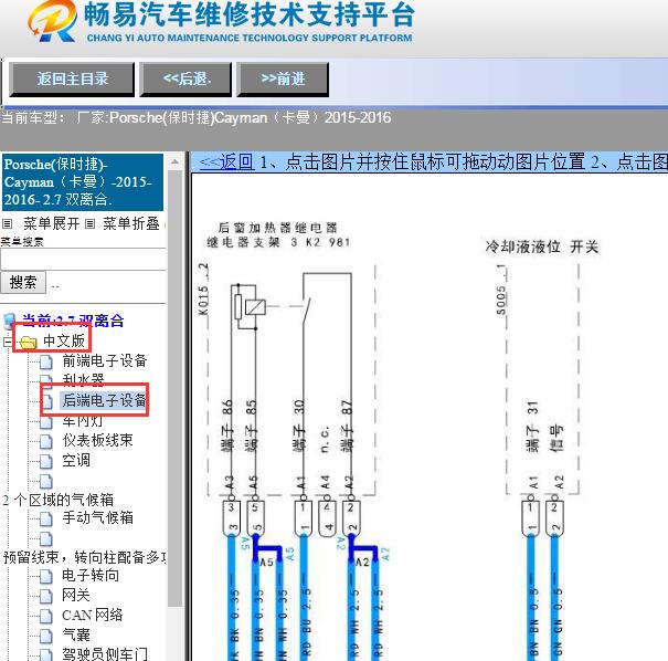2015年保时捷Cayman后部BCM电路图