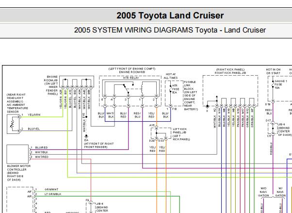 2005年丰田酷路泽空调电路图
