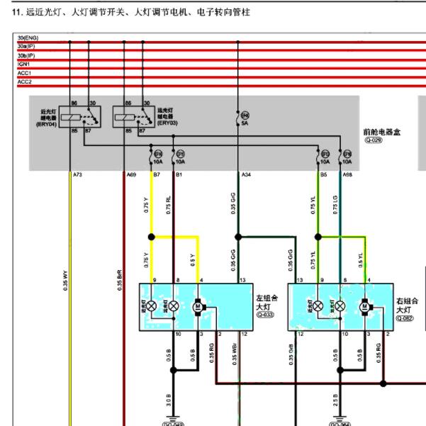 2021年奇瑞捷途X70PLUS灯光电路图