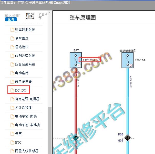 2021年长城汽车哈弗H6 Coupe F126保险丝电路图