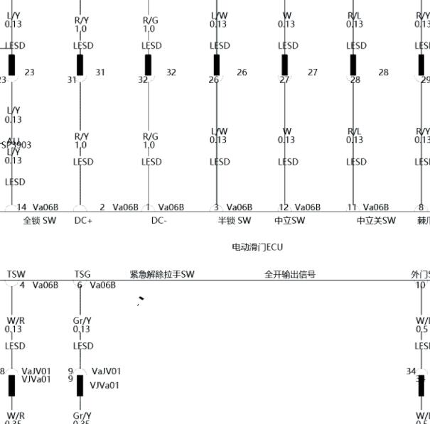 2022年腾势D9电动中门电路图