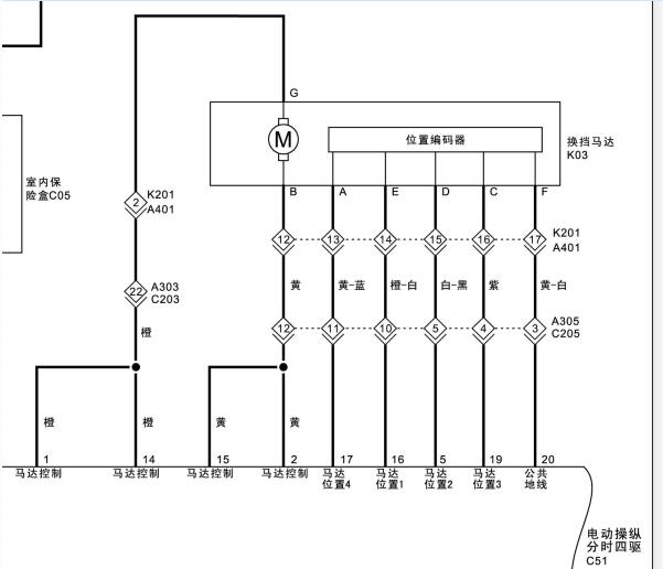 2016年福田萨瓦纳变速箱相关电路图