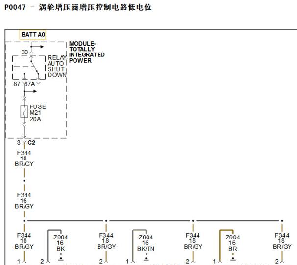 15年吉普牧马人P0047故障码诊断手册电路图