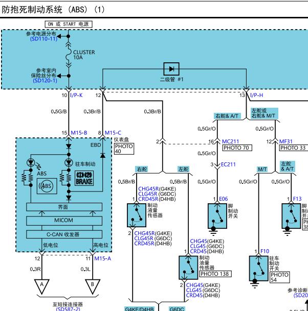 2012年现代胜达 ABS电路图