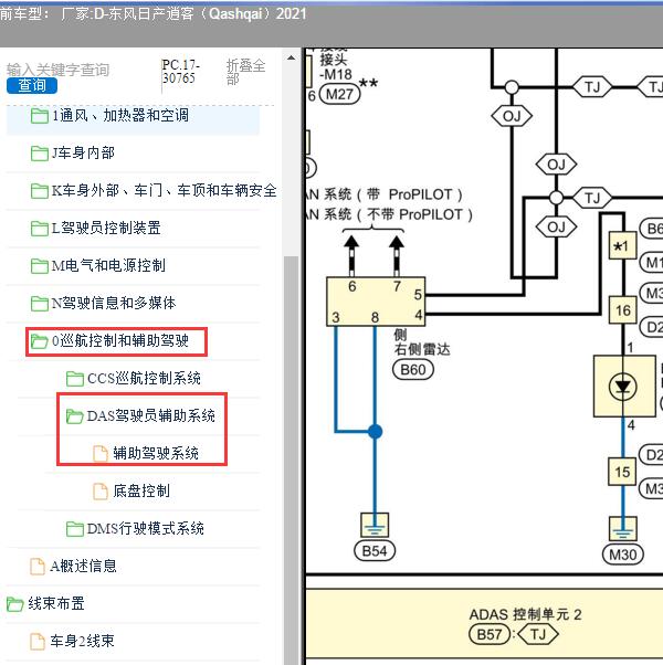 2021年东风日产-逍客（Qashqai）ADAS电路图