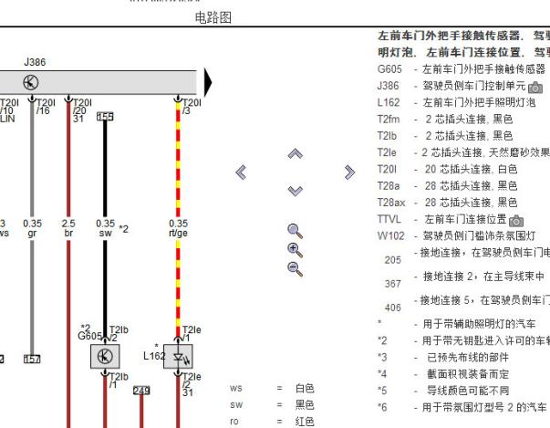 2022年奥迪Q5车门灯电路图