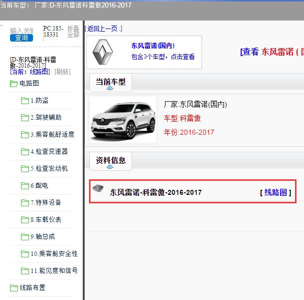 2016年雷诺科雷傲电路图