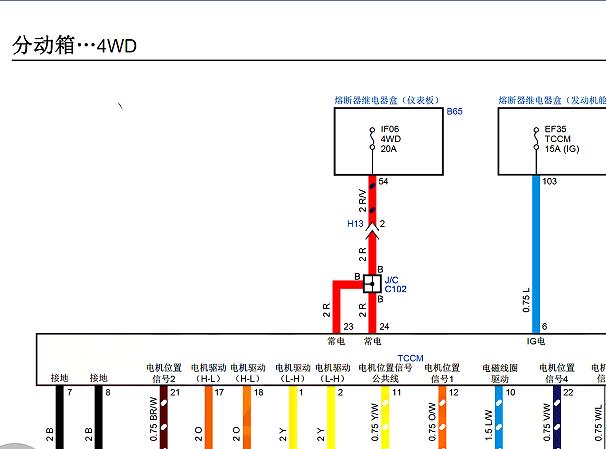 2022年五十铃铃拓四驱和变速箱电路图