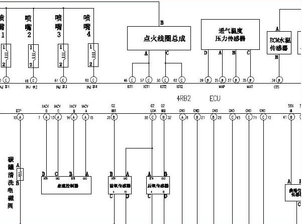 金杯阁瑞斯4RB2发动机氧传感器电路图