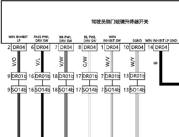 2020年吉利缤越Pro 车窗电路图