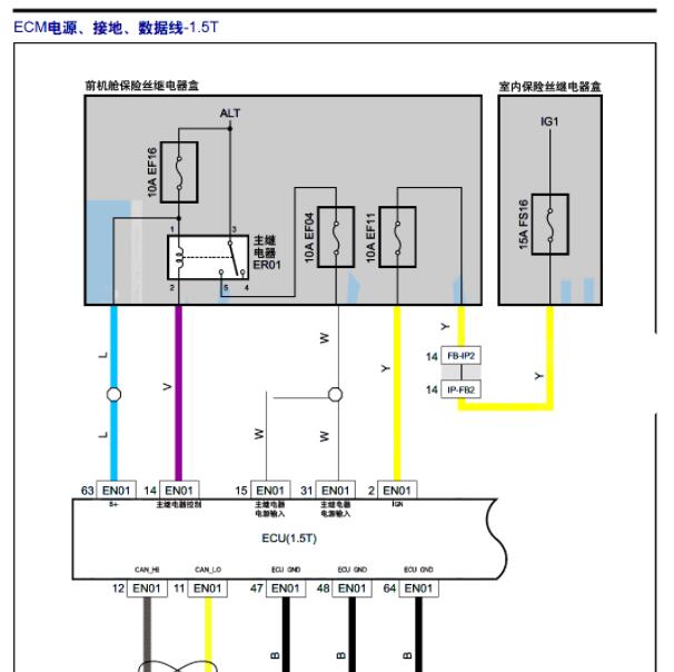 2019年东风风行1.5T发动机电路图