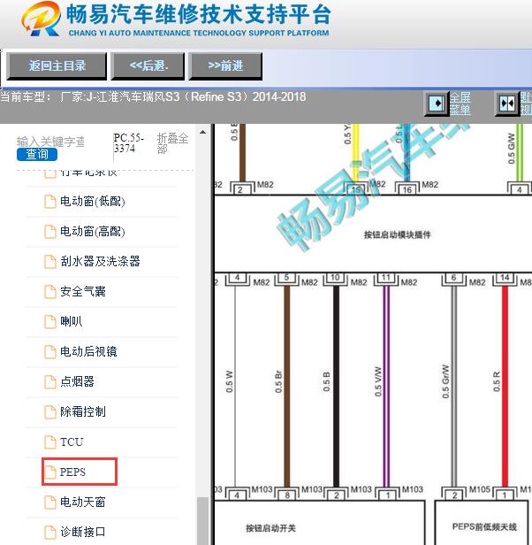 2014-2018年江淮瑞风S3一键启动模块电路图