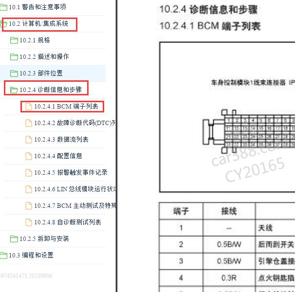 2009-2010年吉利EC7 BCM针脚定义