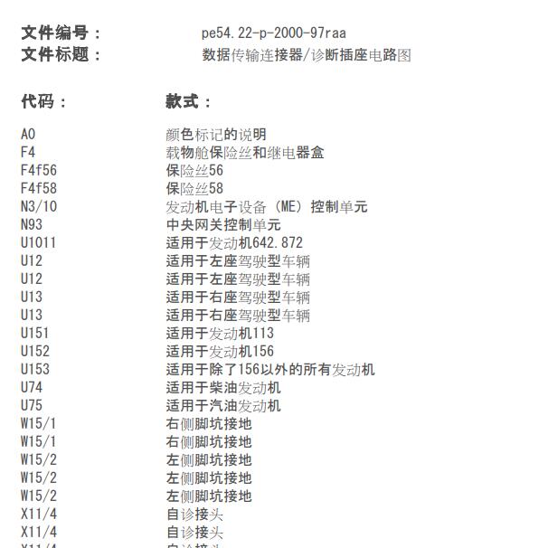 2011年奔驰R350 诊断口电路图