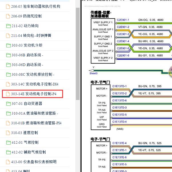 2017-2019年路虎发现神行2.0 发动机电路图.