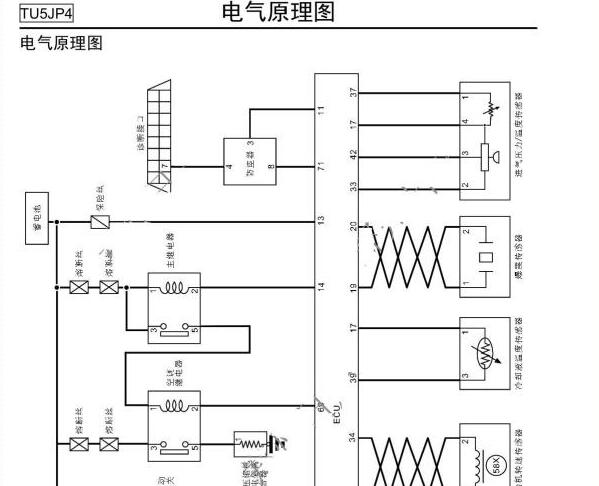2011年郑州日产帅客TU5JP4发动机电路图