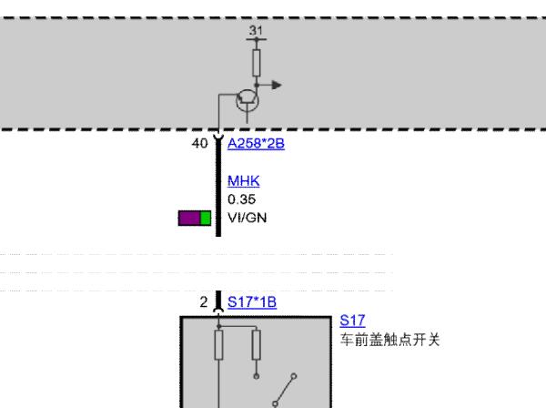 2020年宝马IX3 前机盖锁相关电路图