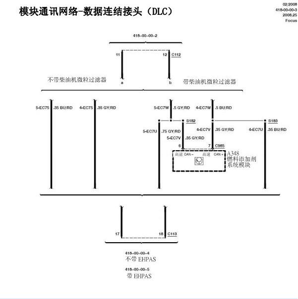 2011年福特福克斯网络通讯电路图