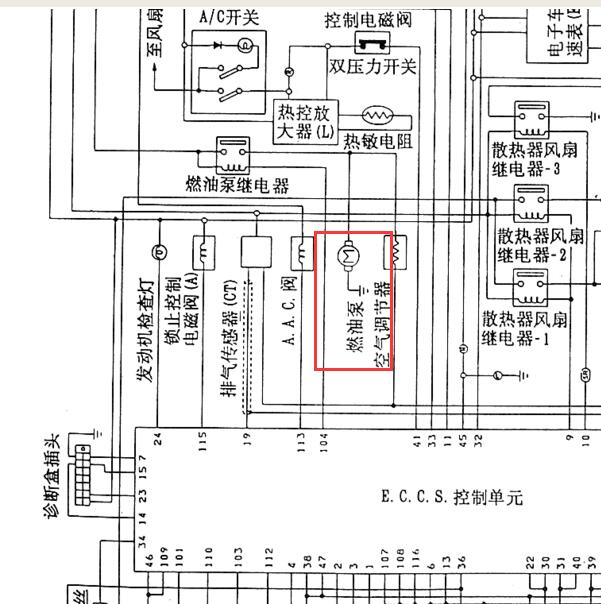 2004年日产轩逸发动机油泵电路图