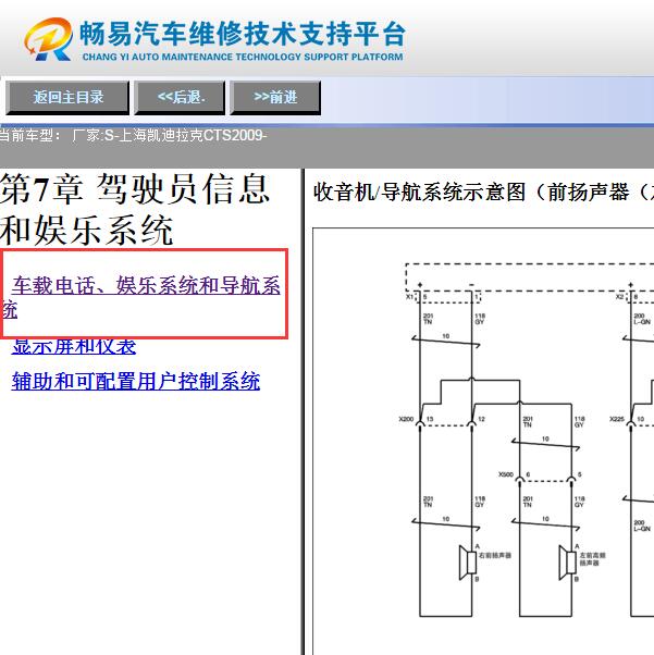 2009年凯迪拉克CTS音响功放电路图