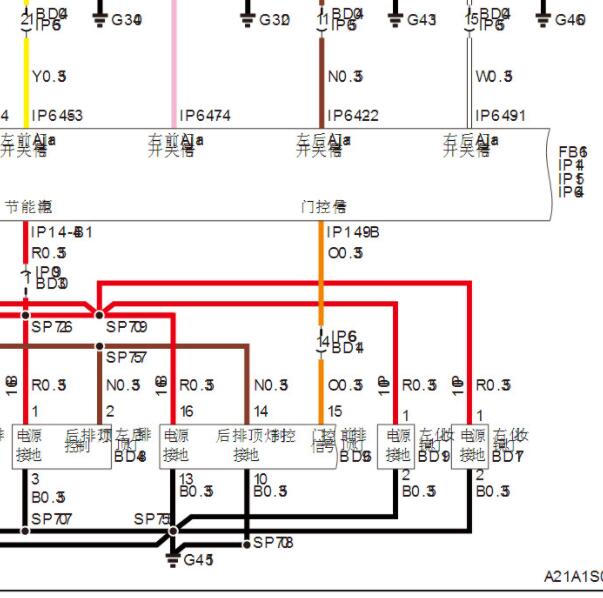 2022年广汽埃安 Aion PLUS前室内灯电路图
