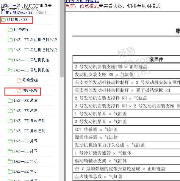 2006-2008年丰田凯美瑞扭矩资料