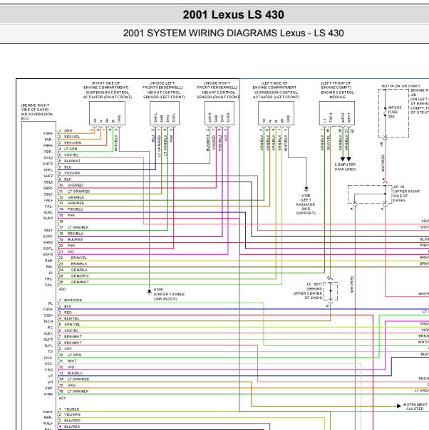 2001年雷克萨斯LS430空气悬架电路图