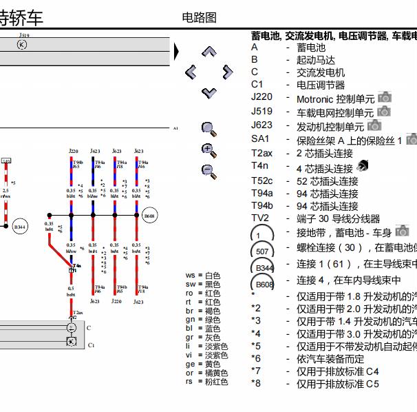 2011年大众帕萨特车身模块J519电路图