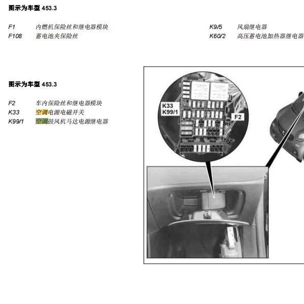 2017年奔驰smart fortwo空调继电器位置