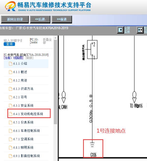 2018-2019年长安欧尚X70A离合器开关电路图