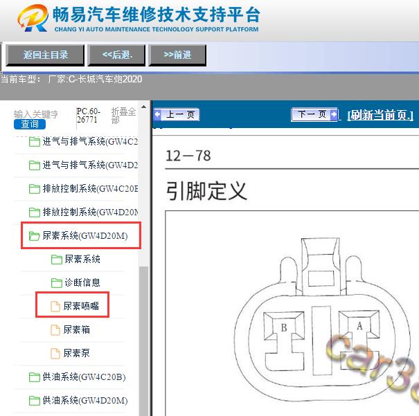2020年长城炮尿素泵针脚资料