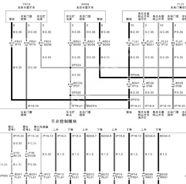 2022年广安埃安AION S 车窗电路图