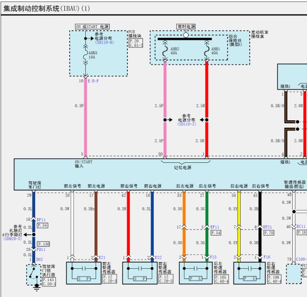 2016年现代索纳塔制动系统电路图
