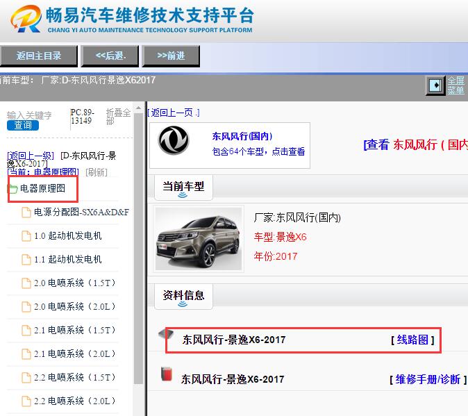 2017年东风风行景逸X6电路图