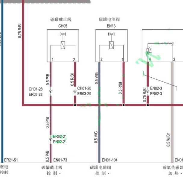 2021年金杯海狮 SWC15M 1.5发动机碳罐电磁控制电路图.